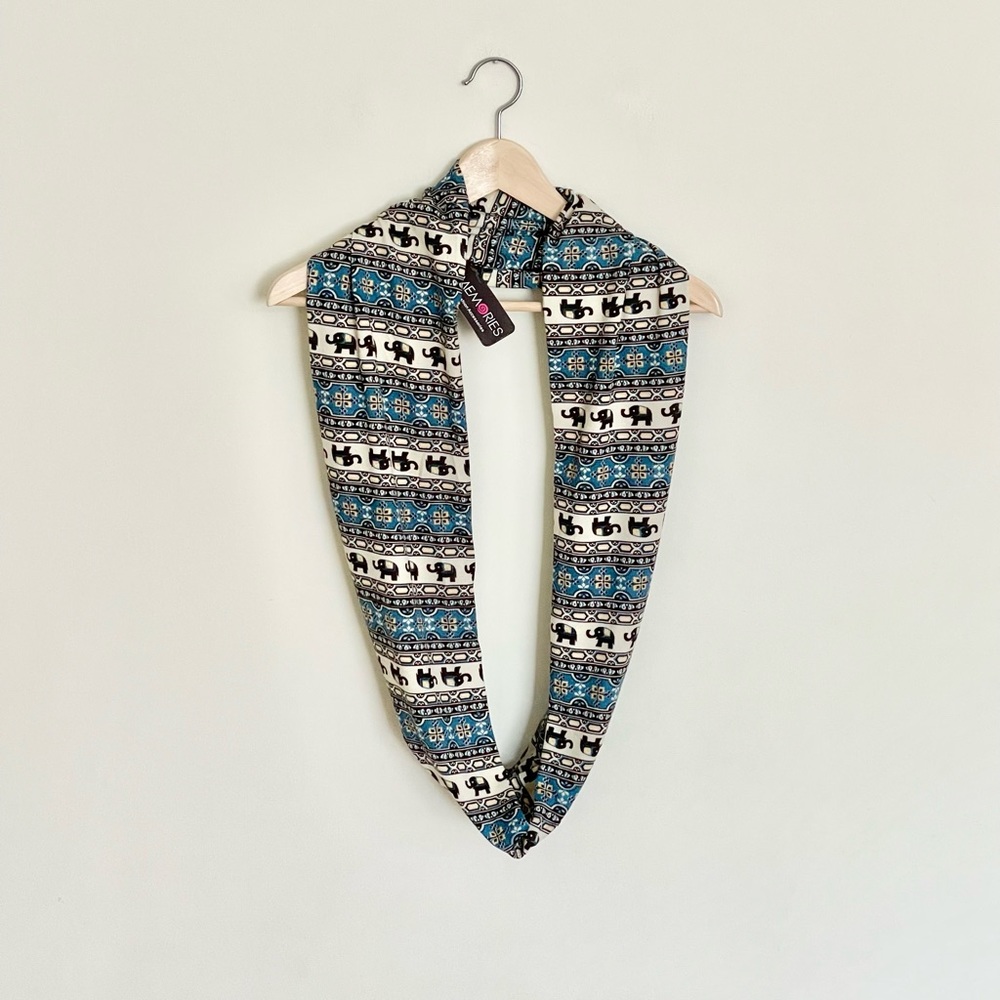 NEW Memories Elephant Pattern Boho Infinity Scarf